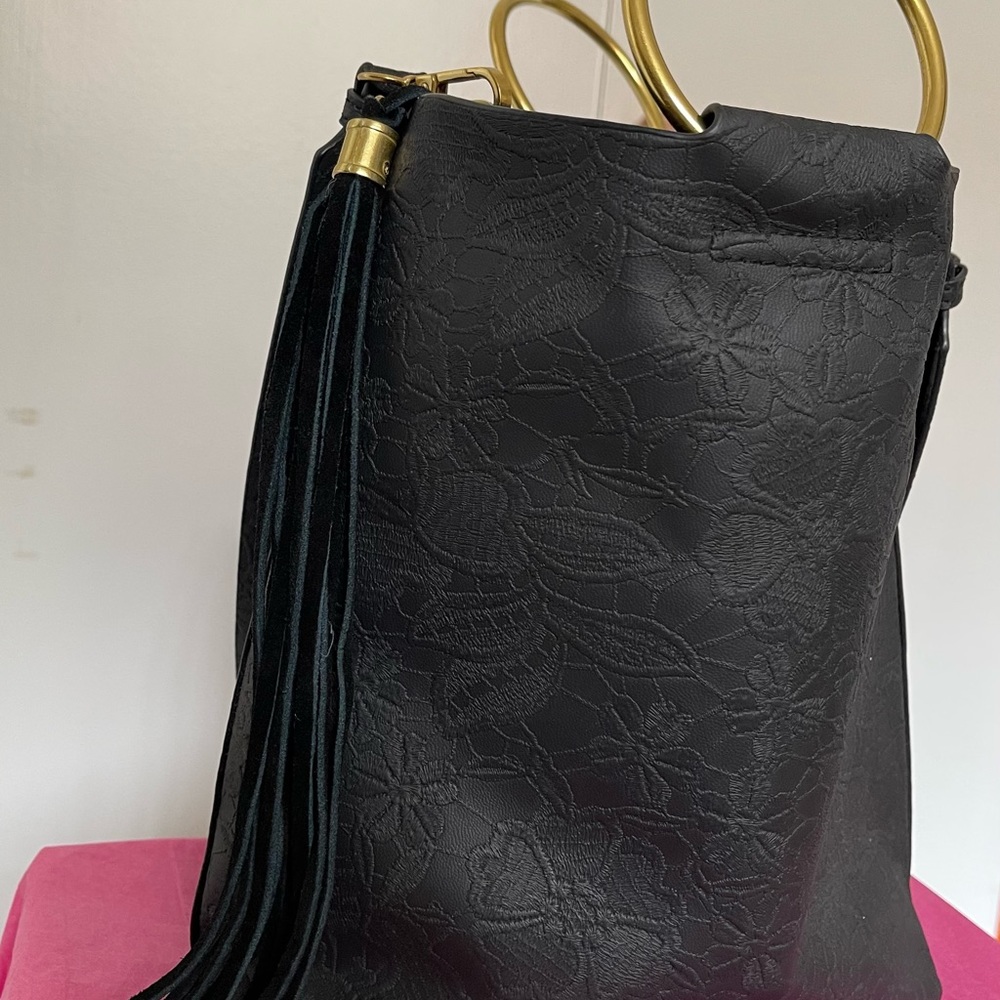 NWOT Anthropology Black Bucket Purse - Picture 5 of 8